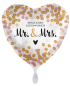 Preview: Folienballon - Mr. & Mrs. Punkte - ø 43cm